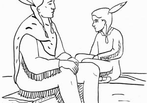 Thanksgiving Indian Color Pages Native American Coloring Pages