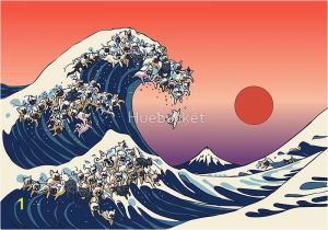 The Great Wave Off Kanagawa Wall Mural the Great Wave Of French Bulldog Graphic Print by