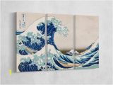 The Great Wave Off Kanagawa Wall Mural the Great Wave Off Kanagawa Leather Print Reproduction Multi Panel Artwork Galleryfine Leather Art Wall Art Wall Decor Better Than Canvas