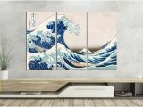 The Great Wave Off Kanagawa Wall Mural the Great Wave Off Kanagawa Leather Print Reproduction Multi Panel Artwork Galleryfine Leather Art Wall Art Wall Decor Better Than Canvas