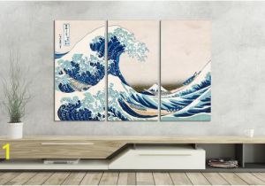 The Great Wave Off Kanagawa Wall Mural the Great Wave Off Kanagawa Leather Print Reproduction Multi Panel Artwork Galleryfine Leather Art Wall Art Wall Decor Better Than Canvas