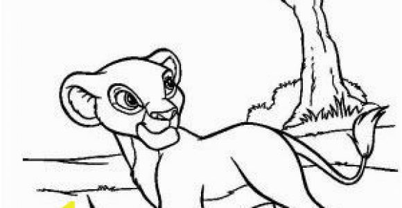 The Lion King Coloring Pages Free Simba Sleeping On Branch Of Tree Lion King Coloring Page