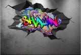 The Wall that Cracked Open Mural Personalised Name Full Colour Graffiti Wall Decals Cracked 3d Wall