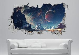 The Wall that Cracked Open Mural Space Broken Wall Decal 3d Wallpaper 3d Wall Decals 3d Printed