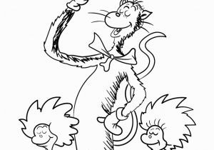 Thing One and Thing Two Coloring Pages Cat with Thing 1 and Thing 2 Coloring Page Free