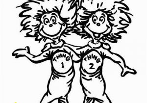 Thing One and Thing Two Coloring Pages Thing 1 and Thing 2 Black and White Clipart In 2020
