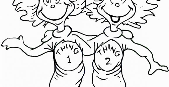 Thing One and Thing Two Coloring Pages Thing 1 and Thing 2 Coloring Page Pto