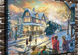 Thomas Kinkade Wall Murals 2019 Thomas Kinkade All Aboard for Christmas Canvas Prints Wall Art