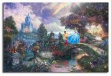 Thomas Kinkade Wall Murals Cinderella Wishes Upon A Dream Thomas Kinkade Hd Painting Living