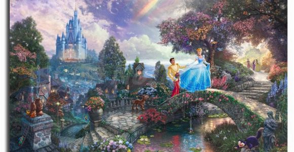 Thomas Kinkade Wall Murals Cinderella Wishes Upon A Dream Thomas Kinkade Hd Painting Living