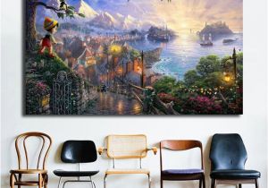 Thomas Kinkade Wall Murals Thomas Kinkade Pinocchio Wishes Upon A Star Hd Canvas Painting Print