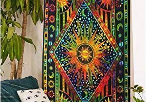 Tie Dye Wall Mural Future Handmade Mandala Multi Color Sun Moon Tie Dye Twin Tapestry