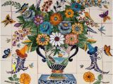 Tile Murals for Kitchen Walls Tile Mural "flowers & butterflies"