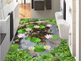 Tile Murals for Kitchens Wallpaper 3d Lotus Pond Floor Tiles Murals Living Room