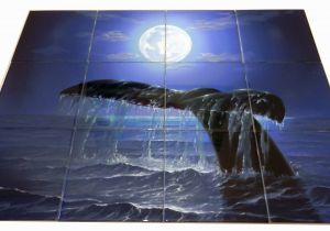 Tile Murals for Shower Night Dive Tile Mural Dolphins & Mermaids Pinterest