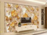 Tile Wall Murals for Sale European Style Retro Gold Luxurious Rose Pattern butterfly Tv Wall