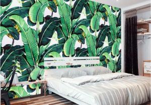 Times Square Wall Mural Custom Wall Mural Wallpaper European Style Retro Hand Painted Rain forest Plant Banana Leaf Pastoral Wall Painting Wallpaper 3d Free Wallpaper Hd
