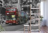 Times Square Wall Mural Red Bus Times Square Wall Mural by Positiveimages