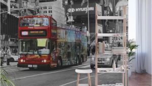 Times Square Wall Mural Red Bus Times Square Wall Mural by Positiveimages