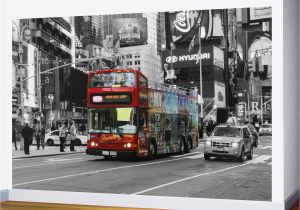 Times Square Wall Mural Red Bus Times Square Wall Mural