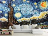 Tips for Painting A Wall Mural Custom 3d Wallpaper Van Gogh Starry Sky Oil Painting Mural Wallpaper for Living Room European Wall Mural Home Decor Papel De Parede Hd