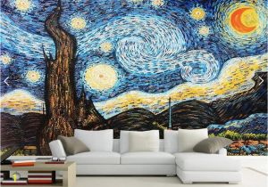 Tips for Painting A Wall Mural Custom 3d Wallpaper Van Gogh Starry Sky Oil Painting Mural Wallpaper for Living Room European Wall Mural Home Decor Papel De Parede Hd
