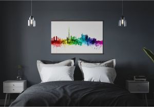 Toronto Skyline Wall Mural toronto Skyline Rainbow Decorate with A Poster Wall