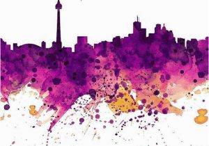 Toronto Skyline Wall Mural toronto Watercolor Skyline