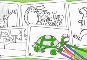 Tortoise and the Hare Coloring Page the tortoise and the Hare Colouring Sheets Story Books