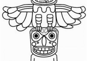 Totem Pole Faces Coloring Pages Native north American Indians Printable Coloring Pages