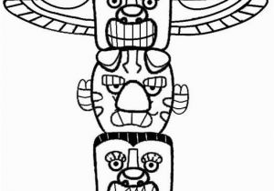 Totem Pole Faces Coloring Pages Printable totem Pole Coloring Pages for Kids