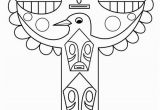 Totem Pole Faces Coloring Pages Printable totem Pole Coloring Pages for Kids