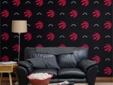 Touch Of Modern Wall Mural toronto Raptors Logo Pattern Black Ficially Licensed Removable Wallpaper