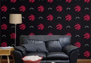 Touch Of Modern Wall Mural toronto Raptors Logo Pattern Black Ficially Licensed Removable Wallpaper
