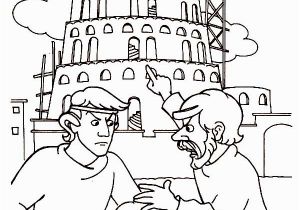Tower Of Babel Coloring Page Preschool tower Babel In Genesis Bible Color Pages Sketch