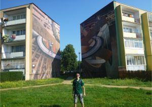 Train Station Wall Mural touring the Artistic Wall Murals In the District Of Zaspa GdaÅsk