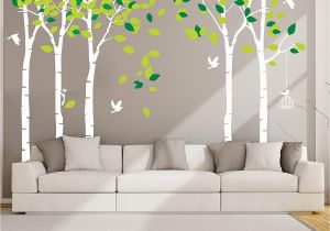 Tree Mural Wall Stickers Anber Giant Jungle Tree Wall Decal Removable Vinyl Sticker Mural Art Bedroom Nursery Baby Kids Rooms Wall Décor