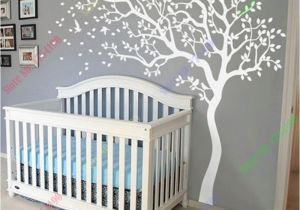 Tree Murals for Baby Nursery Huge White Tree Wall Decal Nursery Tree and Birds Wall Art Baby Kids