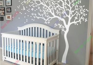 Tree Murals for Nursery Huge White Tree Wall Decal Nursery Tree and Birds Wall Art Baby Kids