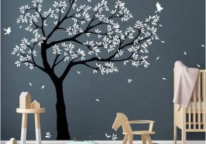 Tree Murals for Nursery Tree Wall Decal Tree Decals Huge Tree Decal Nursery with Birds