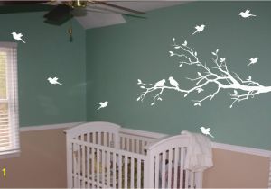 Tree Murals for Nursery W184 Tree Branch with 10 Birds Wall Decals Sticker Nursery Decor Art