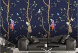 Tree Photo Wall Mural 3d Cartoons Tree Parrot Wallpaper Removable Self Adhesive