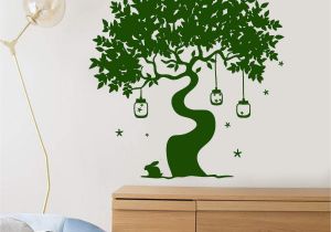 Tree Silhouette Wall Murals Vinyl Wall Decal Magic Tree Fairy Tale Rabbit Art Children S