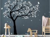 Tree Wall Mural for Nursery Tree Wall Decal Tree Decals Huge Tree Decal Nursery with Birds