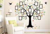 Tree Wall Mural with Picture Frames Family Tree Wall Decal 9 Frames Peel