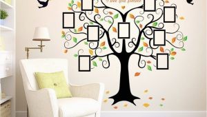 Tree Wall Mural with Picture Frames Family Tree Wall Decal 9 Frames Peel