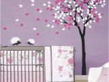 Tree Wall Murals for Nursery Baby Nursery Wall Decals Tree Wall Decal Tree Decal Hedgehog