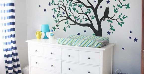 Tree Wall Murals for Nursery Tree Wall Decals Baby Nursery Tree Wall Sticker with Owl and