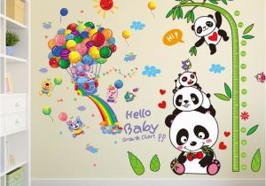 Treehouse Mural Shijuehezi] Panda Bamboo Wall Stickers Pvc Diy Monkeys Tree House