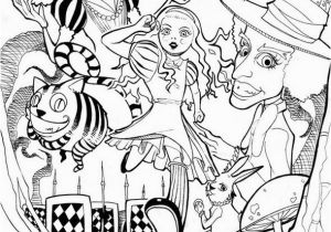 Trippy Alice In Wonderland Coloring Pages Alice In Wonderland Trippy Creative Coloring Page